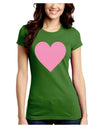 Big Pink Heart Valentine's Day Juniors Crew Dark T-Shirt-T-Shirts Juniors Tops-TooLoud-Kiwi-Green-Juniors Fitted Small-Davson Sales