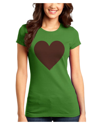 Big Pink Heart Valentine's Day Juniors T-Shirt-Womens Juniors T-Shirt-TooLoud-Kiwi-Green-Juniors Fitted X-Small-Davson Sales