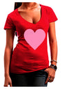 Big Pink Heart Valentine's Day Juniors V-Neck Dark T-Shirt-Womens V-Neck T-Shirts-TooLoud-Red-Juniors Fitted Small-Davson Sales