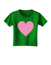 Big Pink Heart Valentine's Day Toddler T-Shirt Dark-Toddler T-Shirt-TooLoud-Clover-Green-2T-Davson Sales