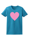 Big Pink Heart Valentine's Day Womens Dark T-Shirt-TooLoud-Turquoise-X-Small-Davson Sales