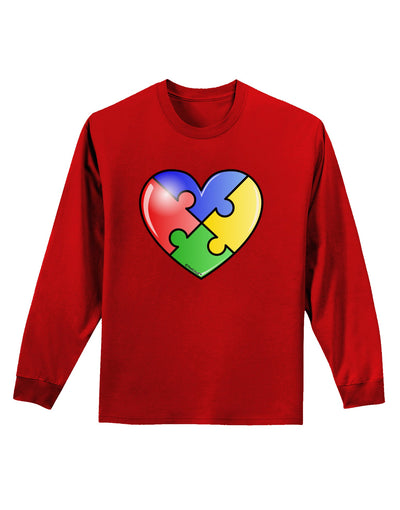 Big Puzzle Heart - Autism Awareness Adult Long Sleeve Dark T-Shirt by TooLoud-TooLoud-Red-Small-Davson Sales