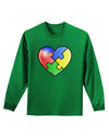 Big Puzzle Heart - Autism Awareness Adult Long Sleeve Dark T-Shirt by TooLoud-TooLoud-Kelly-Green-Small-Davson Sales