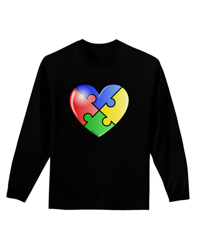 Big Puzzle Heart - Autism Awareness Adult Long Sleeve Dark T-Shirt by TooLoud-TooLoud-Black-Small-Davson Sales