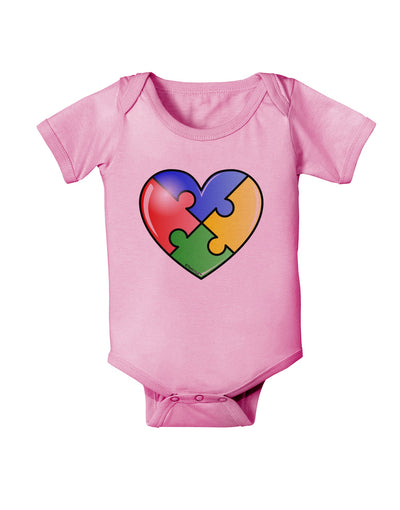 Big Puzzle Heart - Autism Awareness Baby Romper Bodysuit by TooLoud-Baby Romper-TooLoud-Light-Pink-06-Months-Davson Sales