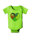 Big Puzzle Heart - Autism Awareness Baby Romper Bodysuit by TooLoud-Baby Romper-TooLoud-Lime-Green-06-Months-Davson Sales