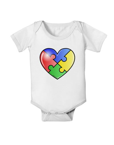 Big Puzzle Heart - Autism Awareness Baby Romper Bodysuit by TooLoud-Baby Romper-TooLoud-White-06-Months-Davson Sales