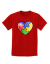 Big Puzzle Heart - Autism Awareness Childrens Dark T-Shirt by TooLoud-Childrens T-Shirt-TooLoud-Red-X-Small-Davson Sales