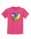 Big Puzzle Heart - Autism Awareness Childrens Dark T-Shirt by TooLoud-Childrens T-Shirt-TooLoud-Sangria-X-Small-Davson Sales