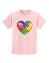 Big Puzzle Heart - Autism Awareness Childrens T-Shirt by TooLoud-Childrens T-Shirt-TooLoud-PalePink-X-Small-Davson Sales