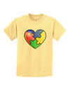 Big Puzzle Heart - Autism Awareness Childrens T-Shirt by TooLoud-Childrens T-Shirt-TooLoud-Daffodil-Yellow-X-Small-Davson Sales