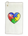 Big Puzzle Heart - Autism Awareness Micro Terry Gromet Golf Towel 16 x 25 inch by TooLoud-Golf Towel-TooLoud-White-Davson Sales