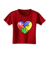 Big Puzzle Heart - Autism Awareness Toddler T-Shirt Dark by TooLoud-Toddler T-Shirt-TooLoud-Red-2T-Davson Sales