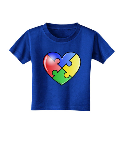 Big Puzzle Heart - Autism Awareness Toddler T-Shirt Dark by TooLoud-Toddler T-Shirt-TooLoud-Royal-Blue-2T-Davson Sales