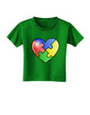 Big Puzzle Heart - Autism Awareness Toddler T-Shirt Dark by TooLoud-Toddler T-Shirt-TooLoud-Clover-Green-2T-Davson Sales