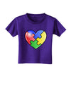 Big Puzzle Heart - Autism Awareness Toddler T-Shirt Dark by TooLoud-Toddler T-Shirt-TooLoud-Purple-2T-Davson Sales