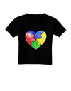 Big Puzzle Heart - Autism Awareness Toddler T-Shirt Dark by TooLoud-Toddler T-Shirt-TooLoud-Black-2T-Davson Sales