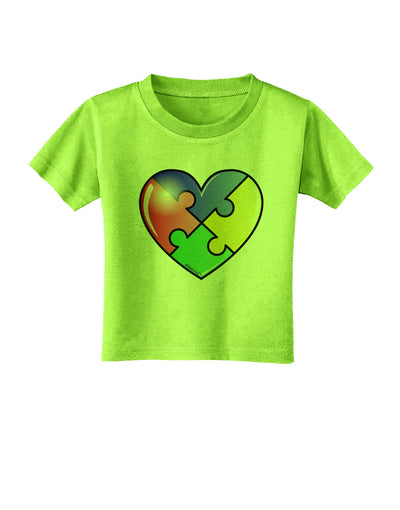 Big Puzzle Heart - Autism Awareness Toddler T-Shirt by TooLoud-Toddler T-Shirt-TooLoud-Lime-Green-2T-Davson Sales