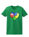 Big Puzzle Heart - Autism Awareness Womens Dark T-Shirt by TooLoud-Womens T-Shirt-TooLoud-Kelly-Green-X-Small-Davson Sales