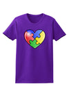 Big Puzzle Heart - Autism Awareness Womens Dark T-Shirt by TooLoud-Womens T-Shirt-TooLoud-Purple-X-Small-Davson Sales