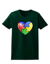 Big Puzzle Heart - Autism Awareness Womens Dark T-Shirt by TooLoud-Womens T-Shirt-TooLoud-Forest-Green-Small-Davson Sales