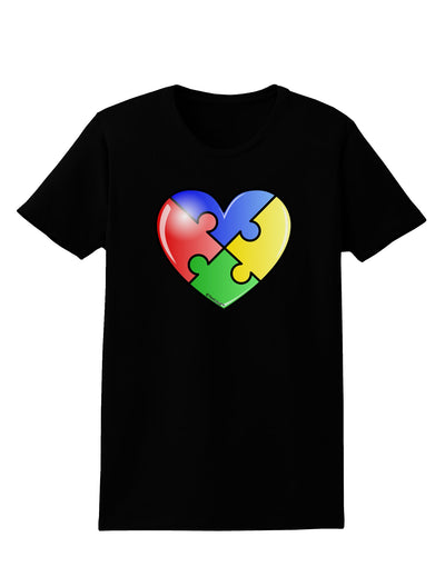 Big Puzzle Heart - Autism Awareness Womens Dark T-Shirt by TooLoud-Womens T-Shirt-TooLoud-Black-X-Small-Davson Sales