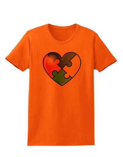 Big Puzzle Heart - Autism Awareness Womens T-Shirt by TooLoud-Womens T-Shirt-TooLoud-Orange-X-Small-Davson Sales