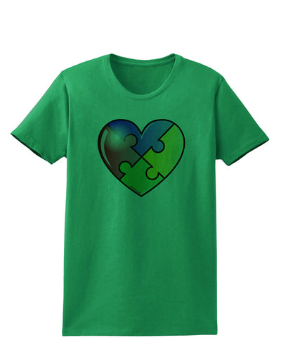 Big Puzzle Heart - Autism Awareness Womens T-Shirt by TooLoud-Womens T-Shirt-TooLoud-Kelly-Green-X-Small-Davson Sales