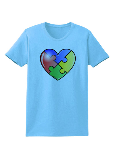 Big Puzzle Heart - Autism Awareness Womens T-Shirt by TooLoud-Womens T-Shirt-TooLoud-Aquatic-Blue-X-Small-Davson Sales