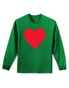 Big Red Heart Valentine's Day Adult Long Sleeve Dark T-Shirt-TooLoud-Kelly-Green-Small-Davson Sales