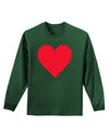 Big Red Heart Valentine's Day Adult Long Sleeve Dark T-Shirt-TooLoud-Dark-Green-Small-Davson Sales