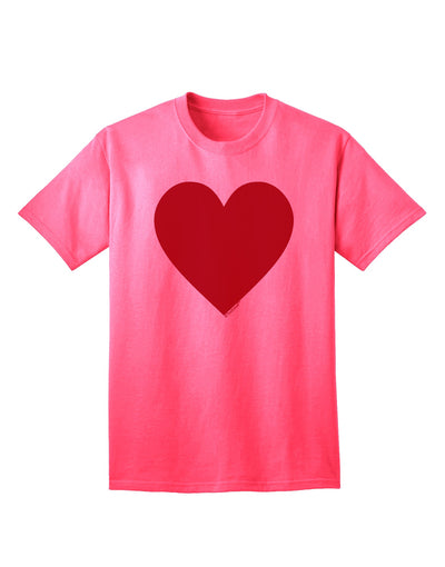 Big Red Heart Valentine's Day Adult T-Shirt: Express Your Love in Style-Mens T-shirts-TooLoud-Neon-Pink-Small-Davson Sales