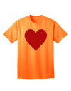 Big Red Heart Valentine's Day Adult T-Shirt: Express Your Love in Style-Mens T-shirts-TooLoud-Neon-Orange-Small-Davson Sales
