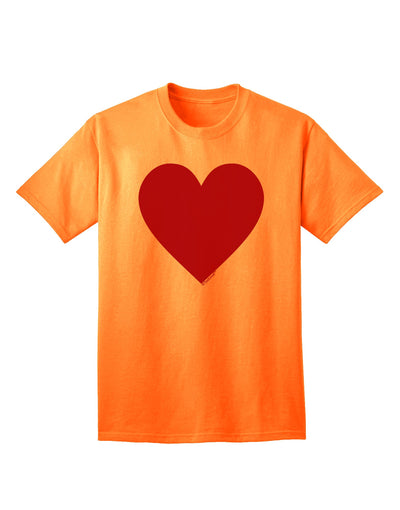Big Red Heart Valentine's Day Adult T-Shirt: Express Your Love in Style-Mens T-shirts-TooLoud-Neon-Orange-Small-Davson Sales