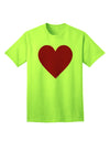 Big Red Heart Valentine's Day Adult T-Shirt: Express Your Love in Style-Mens T-shirts-TooLoud-Neon-Green-Small-Davson Sales