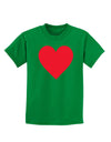 Big Red Heart Valentine's Day Childrens Dark T-Shirt-Childrens T-Shirt-TooLoud-Kelly-Green-X-Small-Davson Sales