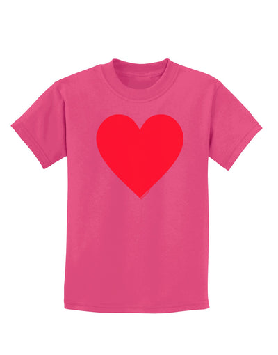 Big Red Heart Valentine's Day Childrens Dark T-Shirt-Childrens T-Shirt-TooLoud-Sangria-X-Small-Davson Sales