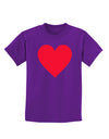 Big Red Heart Valentine's Day Childrens Dark T-Shirt-Childrens T-Shirt-TooLoud-Purple-X-Small-Davson Sales