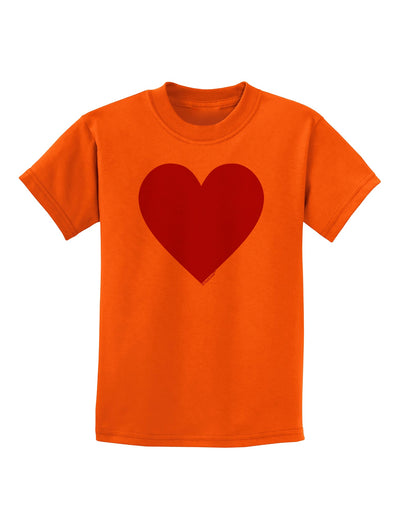 Big Red Heart Valentine's Day Childrens T-Shirt-Childrens T-Shirt-TooLoud-Orange-X-Small-Davson Sales