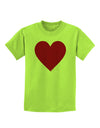 Big Red Heart Valentine's Day Childrens T-Shirt-Childrens T-Shirt-TooLoud-Lime-Green-X-Small-Davson Sales