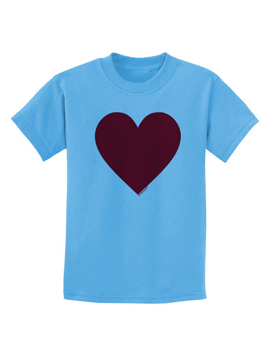 Big Red Heart Valentine's Day Childrens T-Shirt-Childrens T-Shirt-TooLoud-Aquatic-Blue-X-Small-Davson Sales