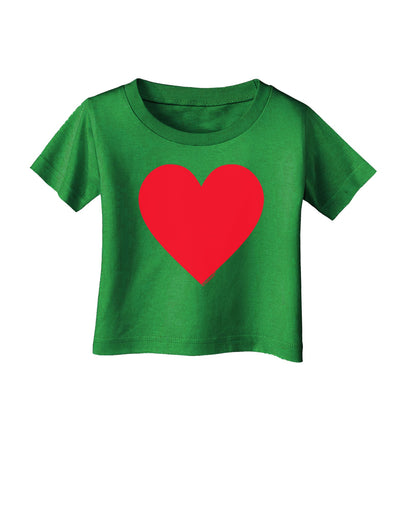 Big Red Heart Valentine's Day Infant T-Shirt Dark-Infant T-Shirt-TooLoud-Clover-Green-06-Months-Davson Sales