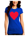 Big Red Heart Valentine's Day Juniors Crew Dark T-Shirt-T-Shirts Juniors Tops-TooLoud-Royal-Blue-Juniors Fitted Small-Davson Sales