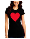 Big Red Heart Valentine's Day Juniors Crew Dark T-Shirt-T-Shirts Juniors Tops-TooLoud-Black-Juniors Fitted Small-Davson Sales