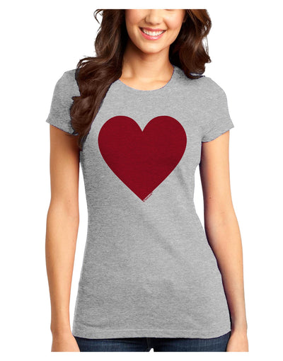 Big Red Heart Valentine's Day Juniors T-Shirt-Womens Juniors T-Shirt-TooLoud-Ash-Gray-Juniors Fitted X-Small-Davson Sales