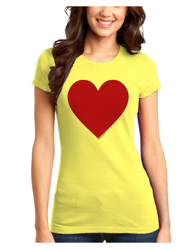 Big Red Heart Valentine's Day Juniors T-Shirt-Womens Juniors T-Shirt-TooLoud-Yellow-Juniors Fitted X-Small-Davson Sales