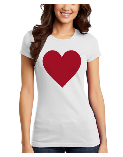 Big Red Heart Valentine's Day Juniors T-Shirt-Womens Juniors T-Shirt-TooLoud-White-Juniors Fitted X-Small-Davson Sales