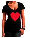 Big Red Heart Valentine's Day Juniors V-Neck Dark T-Shirt-Womens V-Neck T-Shirts-TooLoud-Black-Juniors Fitted Small-Davson Sales