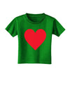 Big Red Heart Valentine's Day Toddler T-Shirt Dark-Toddler T-Shirt-TooLoud-Clover-Green-2T-Davson Sales