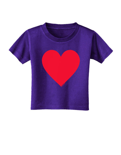 Big Red Heart Valentine's Day Toddler T-Shirt Dark-Toddler T-Shirt-TooLoud-Purple-2T-Davson Sales